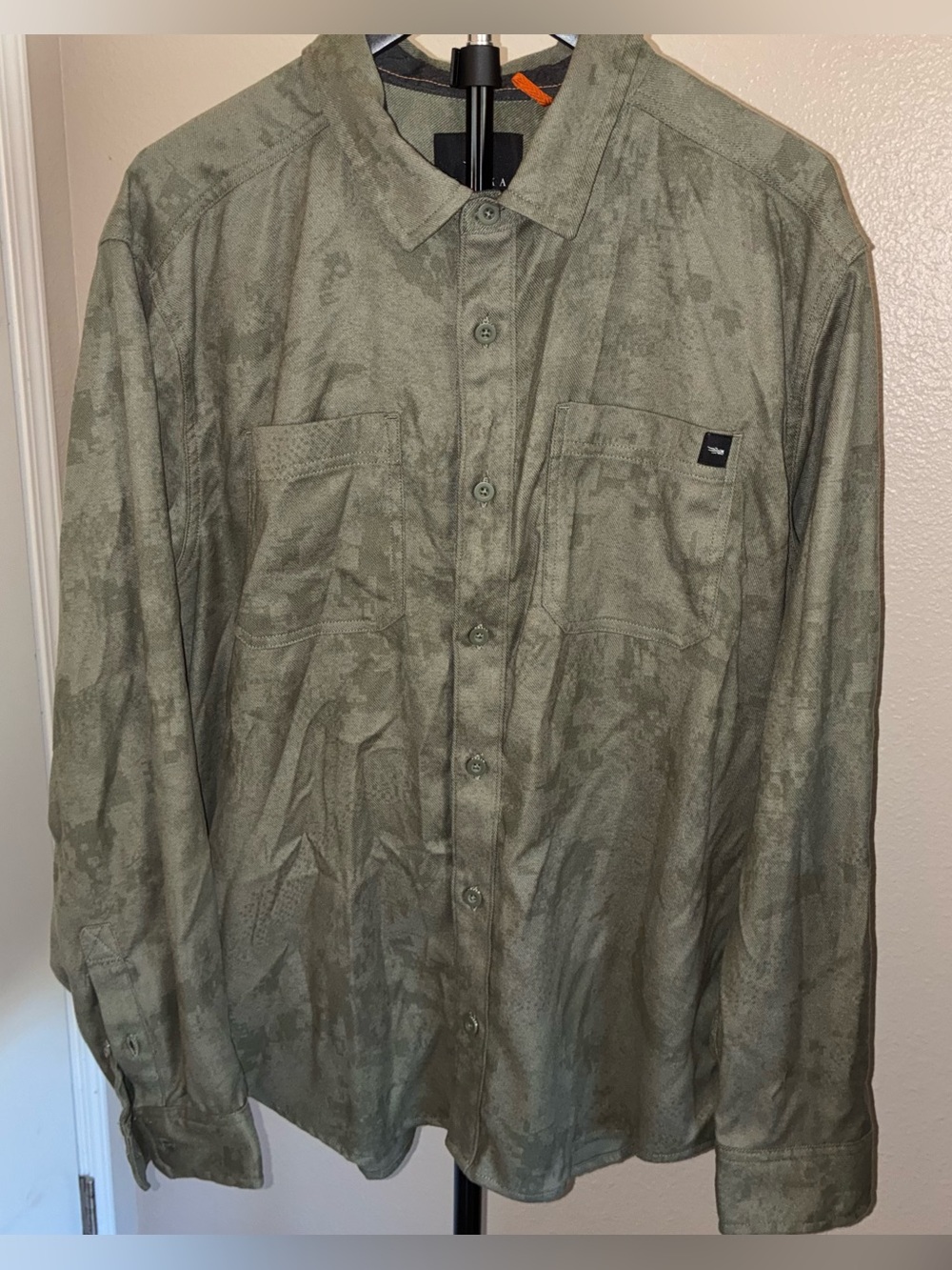 Men's 5XL Sitka Gear LS Flannel Muted Green Camouflage Shirt Button Down